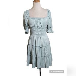 Trixxi Sage Green Coastal Cowgirl  Mini Dress